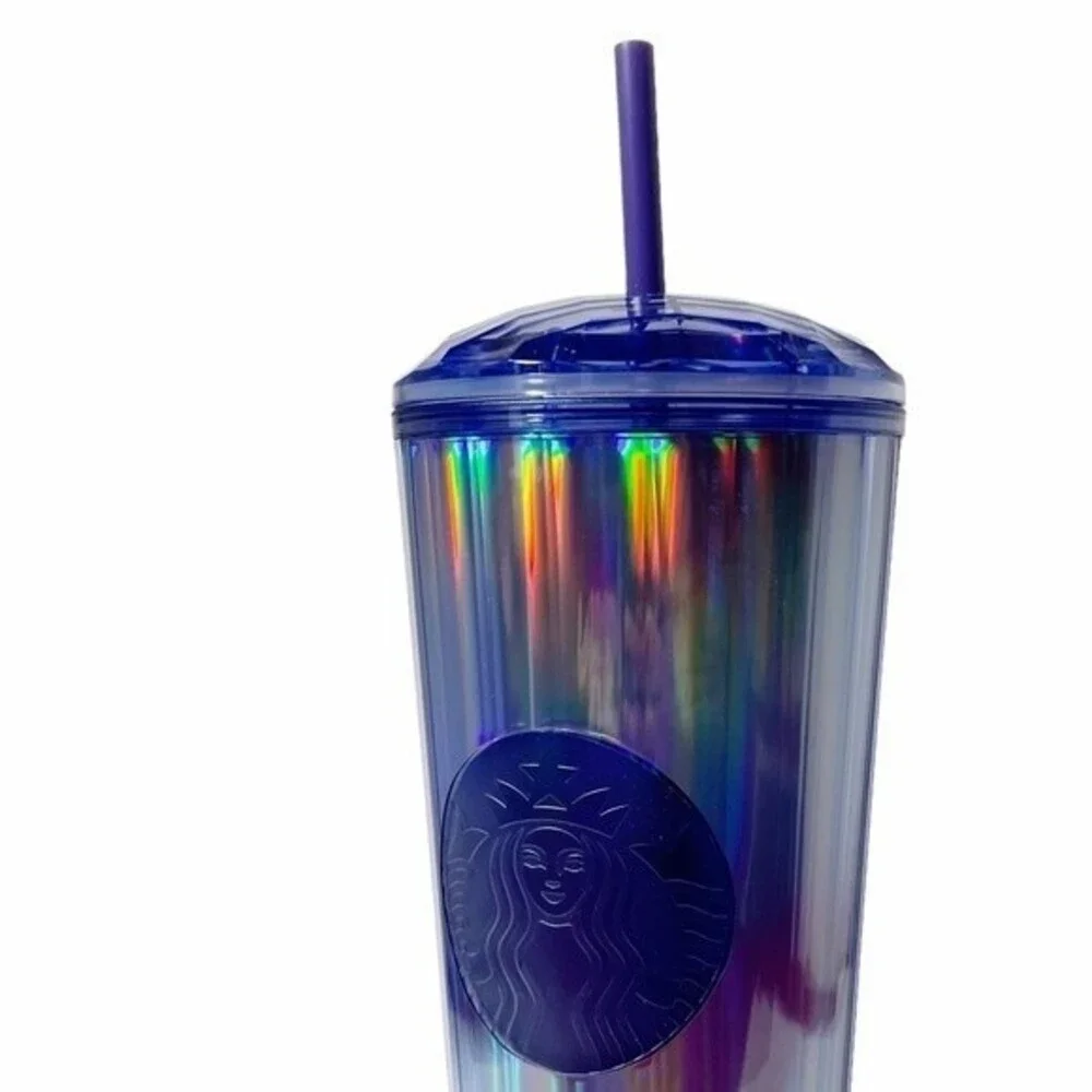 NWT Starbucks Periwinkle Kaleidoscope Cold Cup Domed Venti Ridged Geodesic Lid